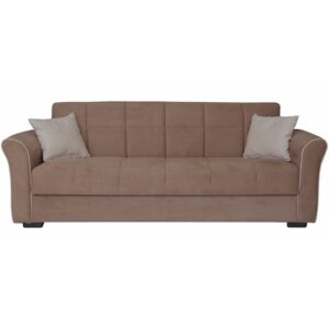 Canapea extensibila Modella Jade 235x80x85 cm , culoare Maro, cusatura Bej