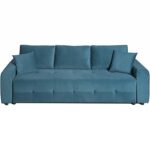 Canapea extensibila CD Sofa Casandra, 242x90x90 cm, tapitata velur culoare Albastru Turkis