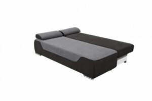 Canapea extensibila cu lada de depozitare, tapitata cu stofa, 3 locuri, Cleopatra 2 Antracit / Negru, l200xA94xH88 cm