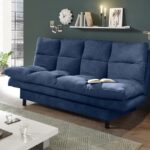Canapea extensibila tapitata cu stofa, 3 locuri Lotta 2 Bleumarin, l190xA95xH85 cm