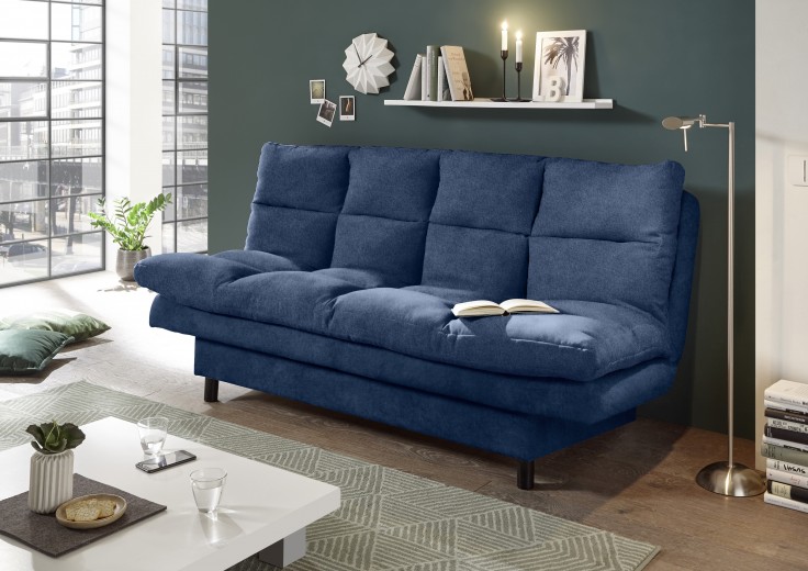 Canapea extensibila tapitata cu stofa, 3 locuri Lotta 2 Bleumarin, l190xA95xH85 cm