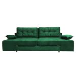 Canapea extensibila Rafael 160, Iza, Relaxa, lada, noptiere, perne, culoare verde smarald, plus, 250x105x85