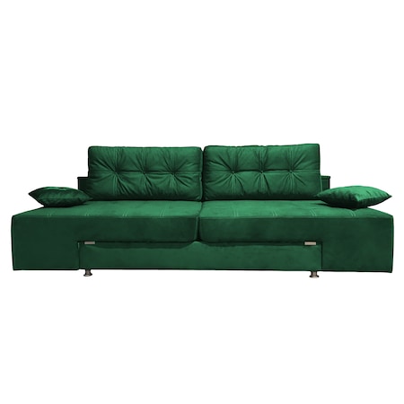 Canapea extensibila Rafael 160, Iza, Relaxa, lada, noptiere, perne, culoare verde smarald, plus, 250x105x85