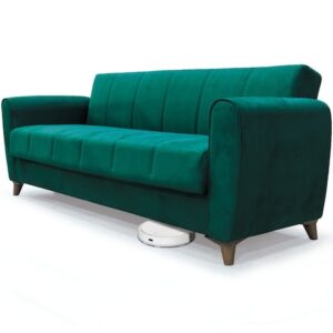 Canapea extensibila cu lada depozitare Modella Paris 215x80x80 cm, Verde